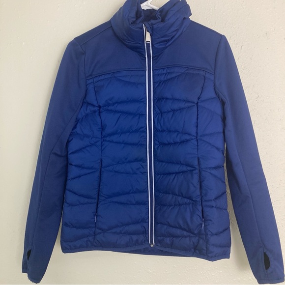 Everlast Jacket Blue Quilted Puffer Reflective Thumb Hole Zip Pockets Full Zip - Picture 14 of 16